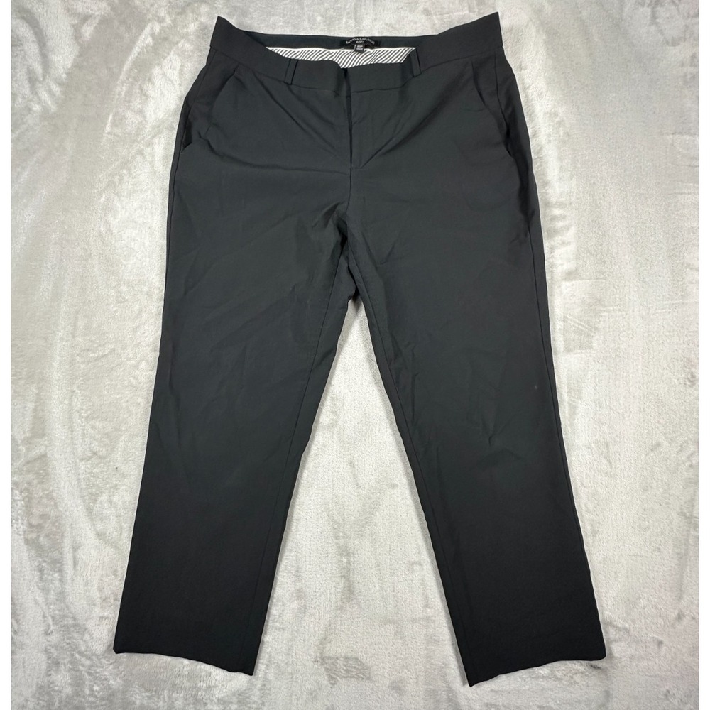 Banana Republic Avery Trouser Pants Womens Size 10P Black Stretch Wool Slacks
